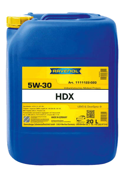 Моторное масло Ravenol HDX SAE 5W-30, 20л